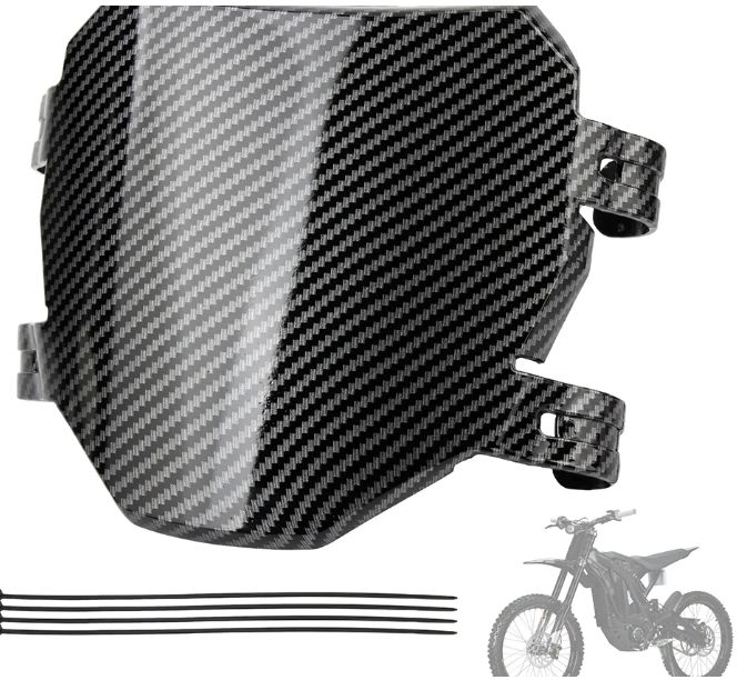 Black Carbon Fiber Front Plate For Surron, Talaria, Emoto Bikes Universal Fit